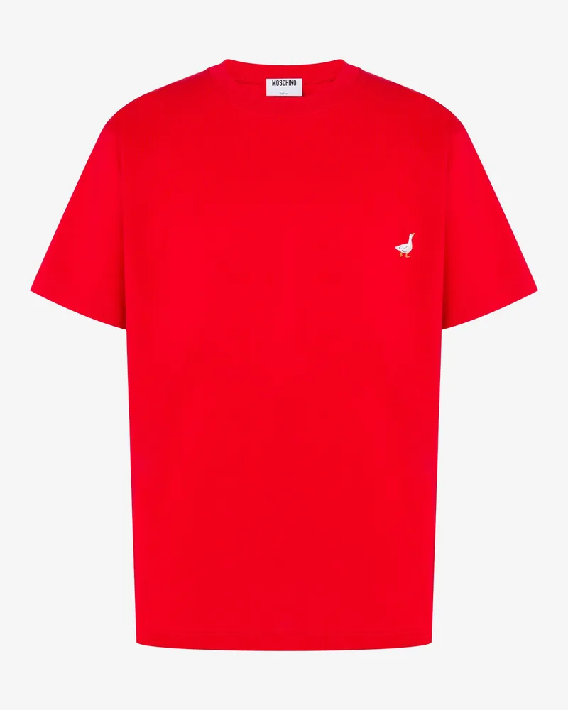 Moschino T-Shirt aus Bio-Baumwolljersey Goose - Rot Rot