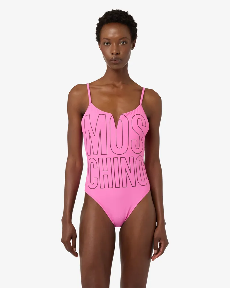 Moschino Bedruckter Badeanzug aus Lycra - Pink Pink