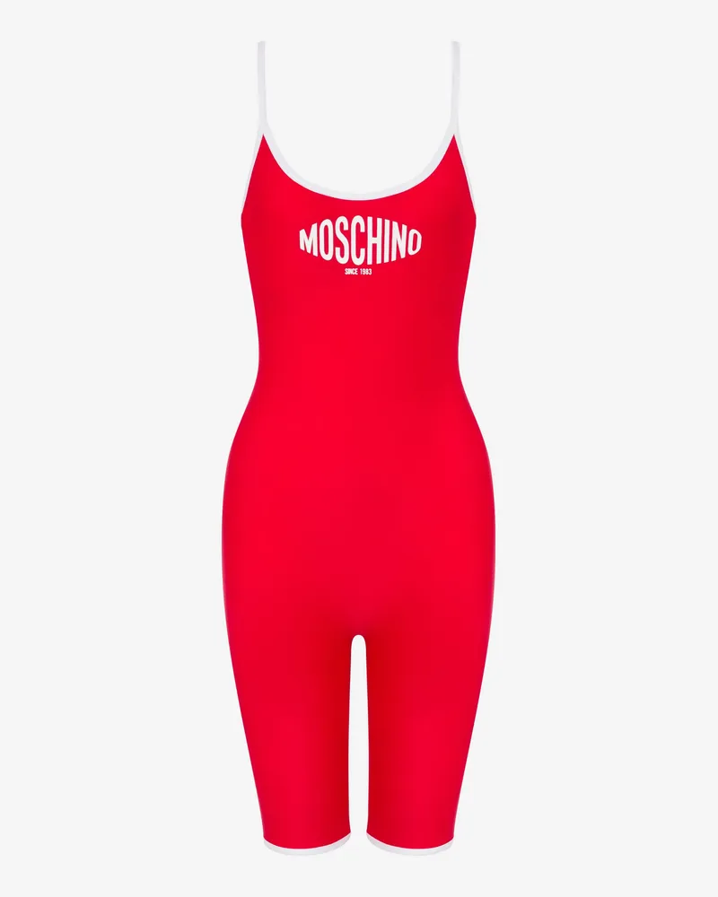 Moschino Bedruckter einteiliger Lycra-Schwimmanzug - Rot Rot