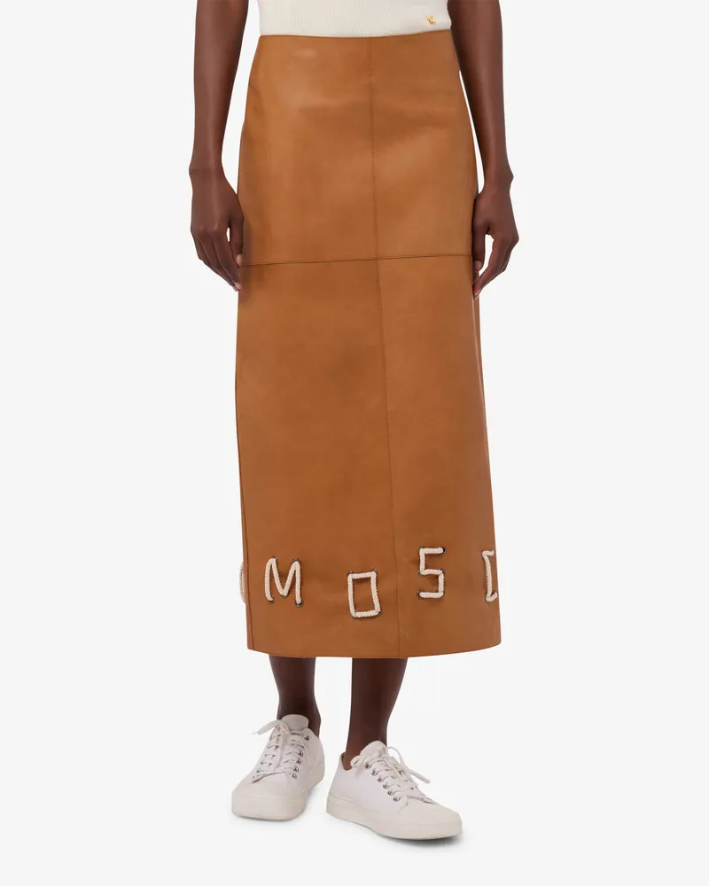 Moschino Verzierter Lederrock - Braun Braun