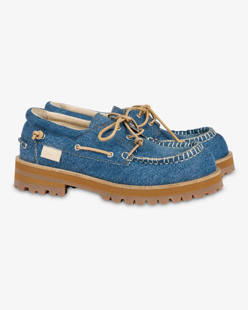 Moschino Boots-Mokassins aus Denim - Blau Blau