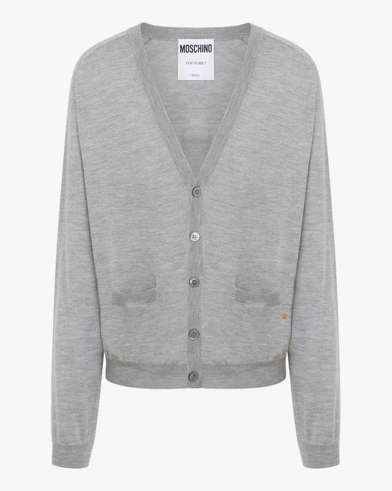 Moschino Woll-Cardigan Golden M - Grau Grau