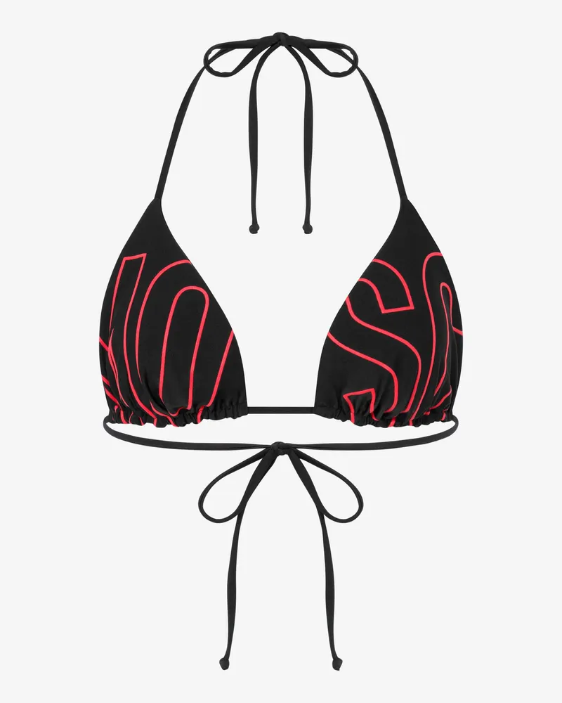 Moschino Bedrucktes Lycra-Bikinioberteil - Schwarz Schwarz