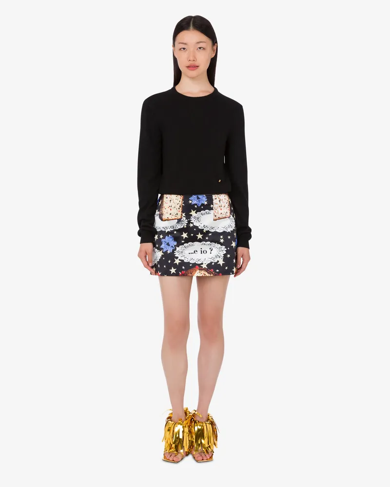 Moschino Bedruckter Minirock aus einer Baumwollmischung - Schwarz Schwarz