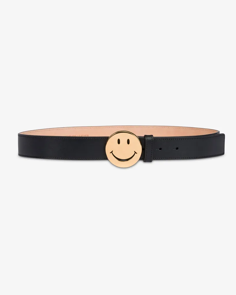 Moschino Gürtel aus Kalbsleder „Smile“ - Schwarz Schwarz