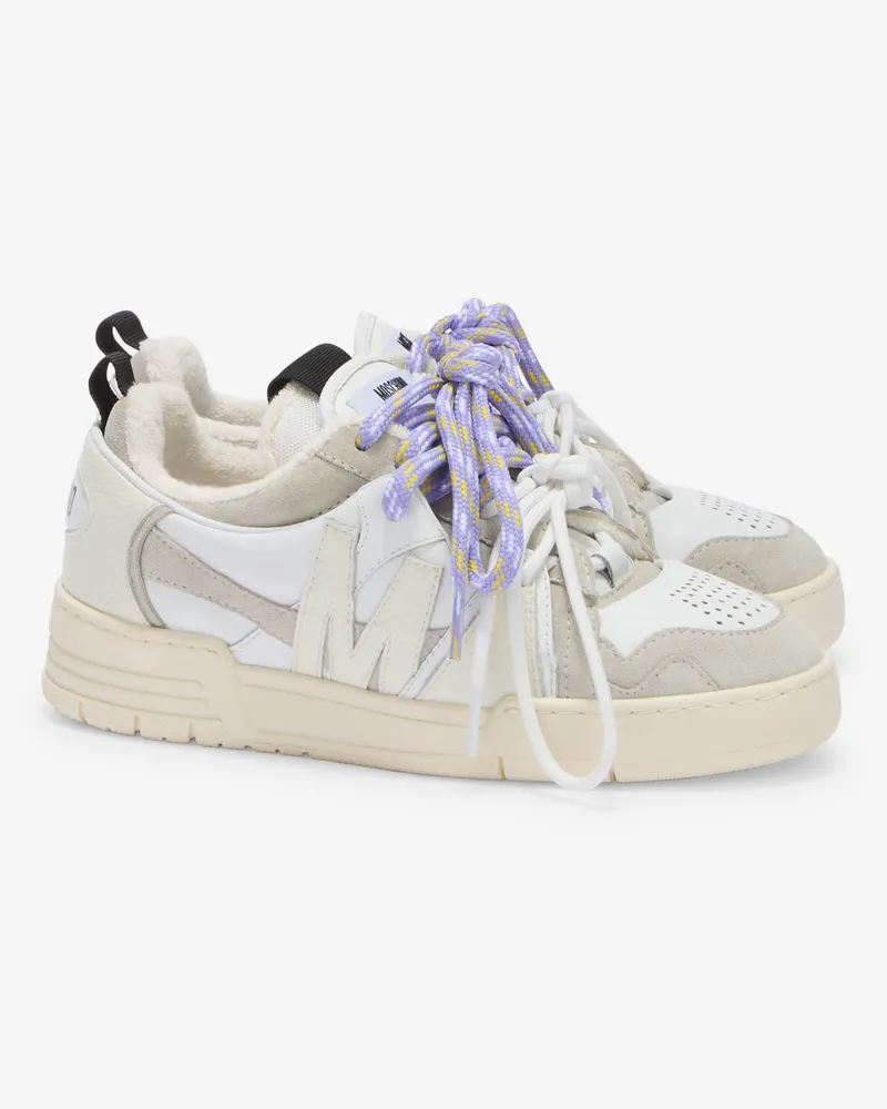 Moschino Sneaker aus Kalbsleder und Wildleder - Weiß Weiß