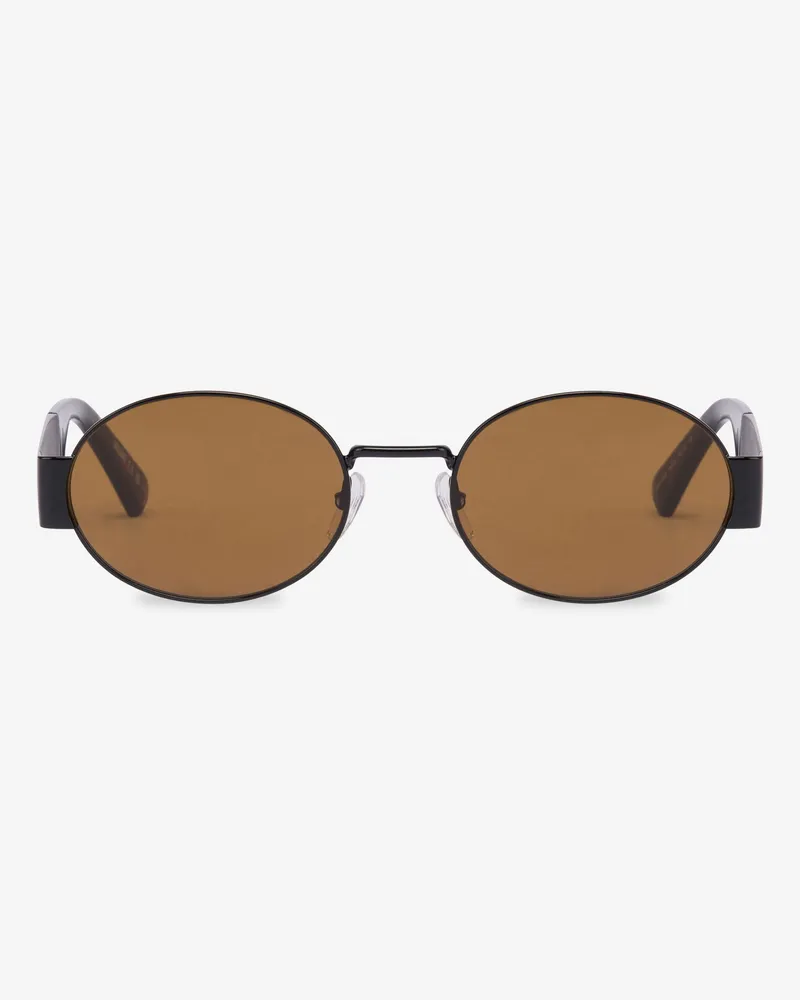 Moschino Ovale Sonnenbrille mit Logo - Braun Braun