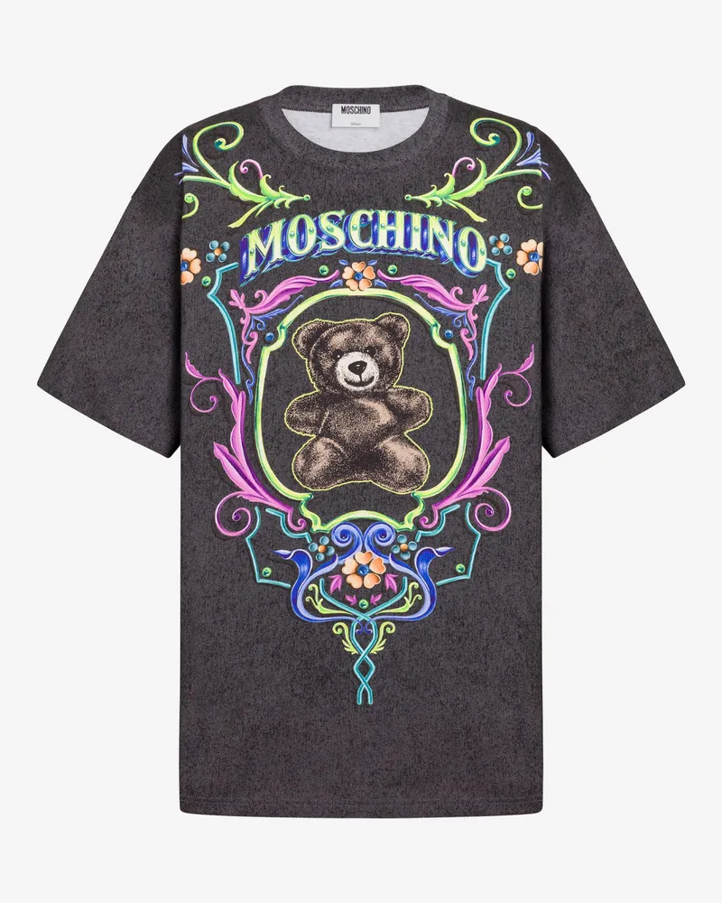 Moschino T-Shirt aus Bio-Baumwolljersey „Moschino Teddy Bear“ - Schwarz Schwarz