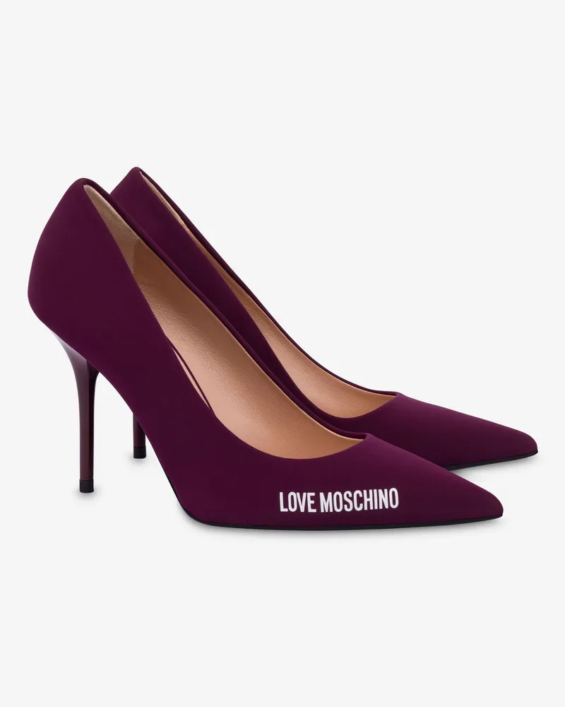 Moschino Pumps aus Neopren Rubber Logo - Violett Violett