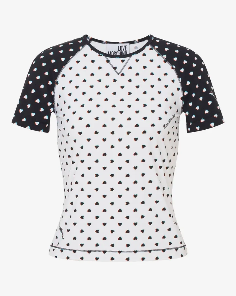 Moschino Bedrucktes T-Shirt aus Funktionsjersey - Weiß Weiß