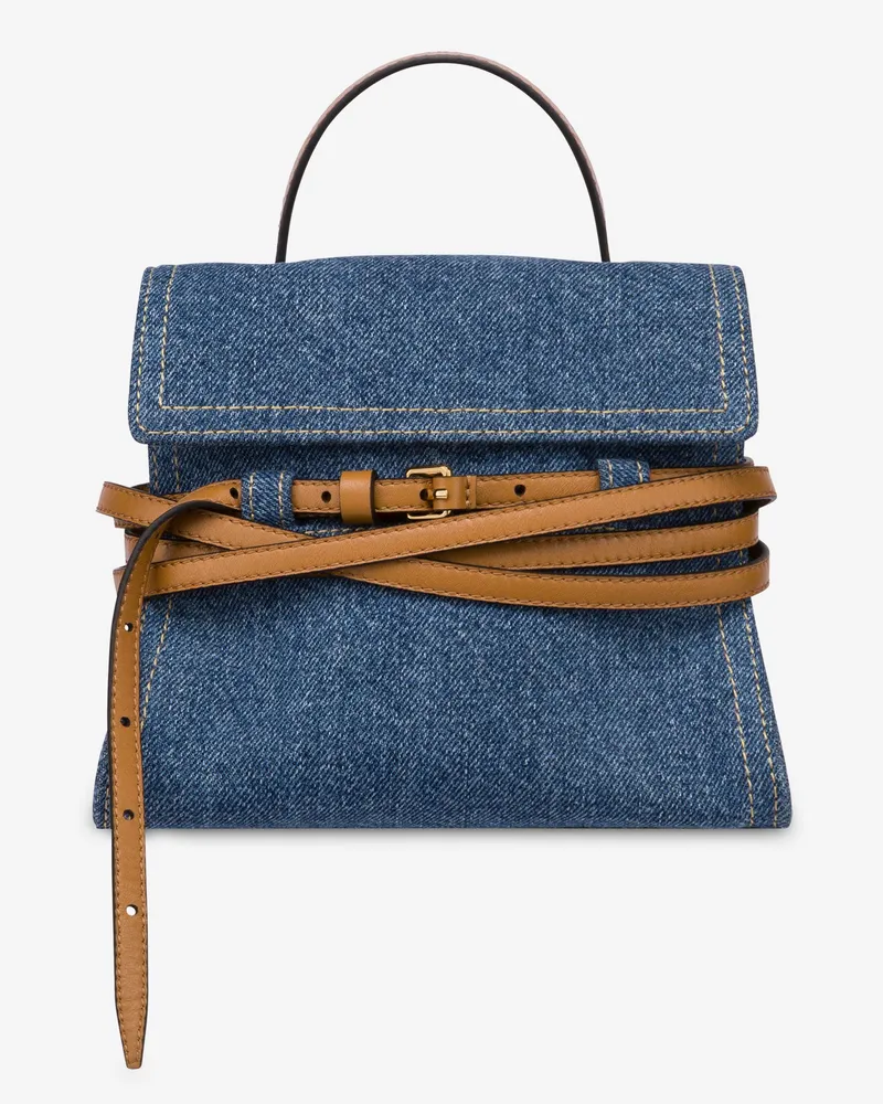 Moschino Moschino Tie Me Tasche aus Denim - Blau Blau