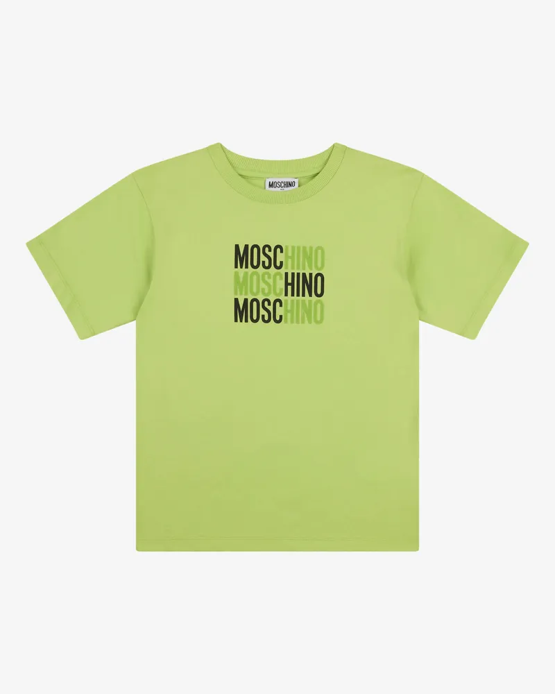 Moschino Maxi-T-Shirt aus bedrucktem Baumwolljersey - Grün Grün