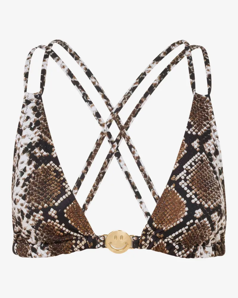 Moschino Bedrucktes Triangel-Bikini-Oberteil - Schwarz Schwarz