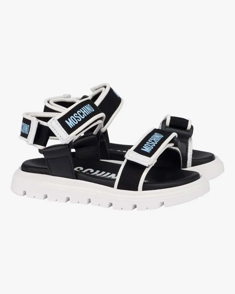 Moschino Sportliche Sandalen mit Logo - Schwarz Schwarz