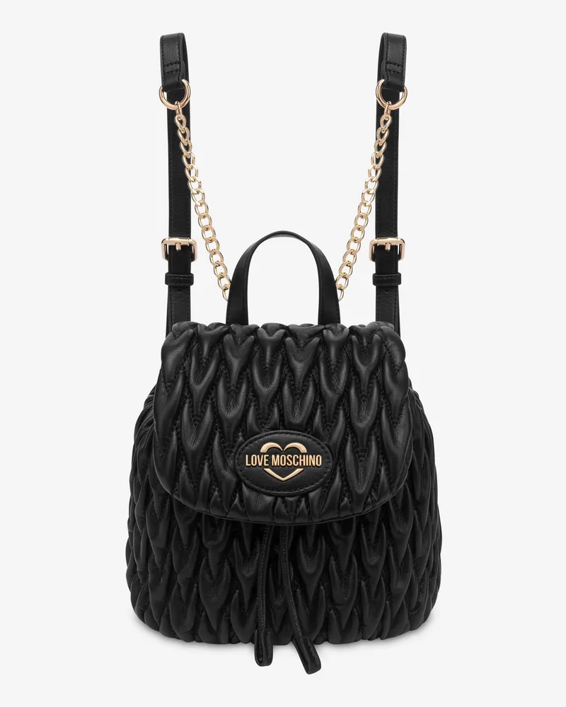 Moschino Rucksack aus weichem Stoff - Schwarz Schwarz