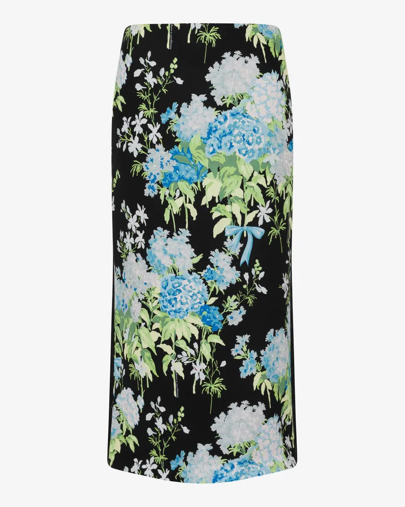 Moschino Bedruckter Seidensatin-Rock - Schwarz Schwarz