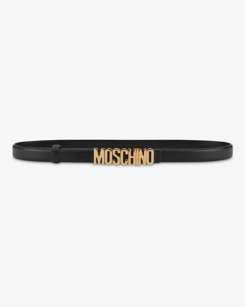 Moschino Gürtel mit Mini-Logo Lettering - Schwarz Schwarz