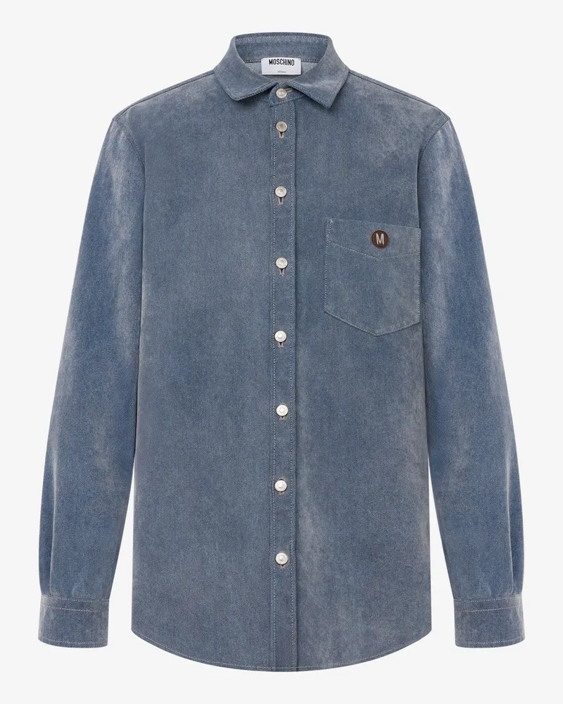 Moschino Beflocktes Jeanshemd - Blau Blau