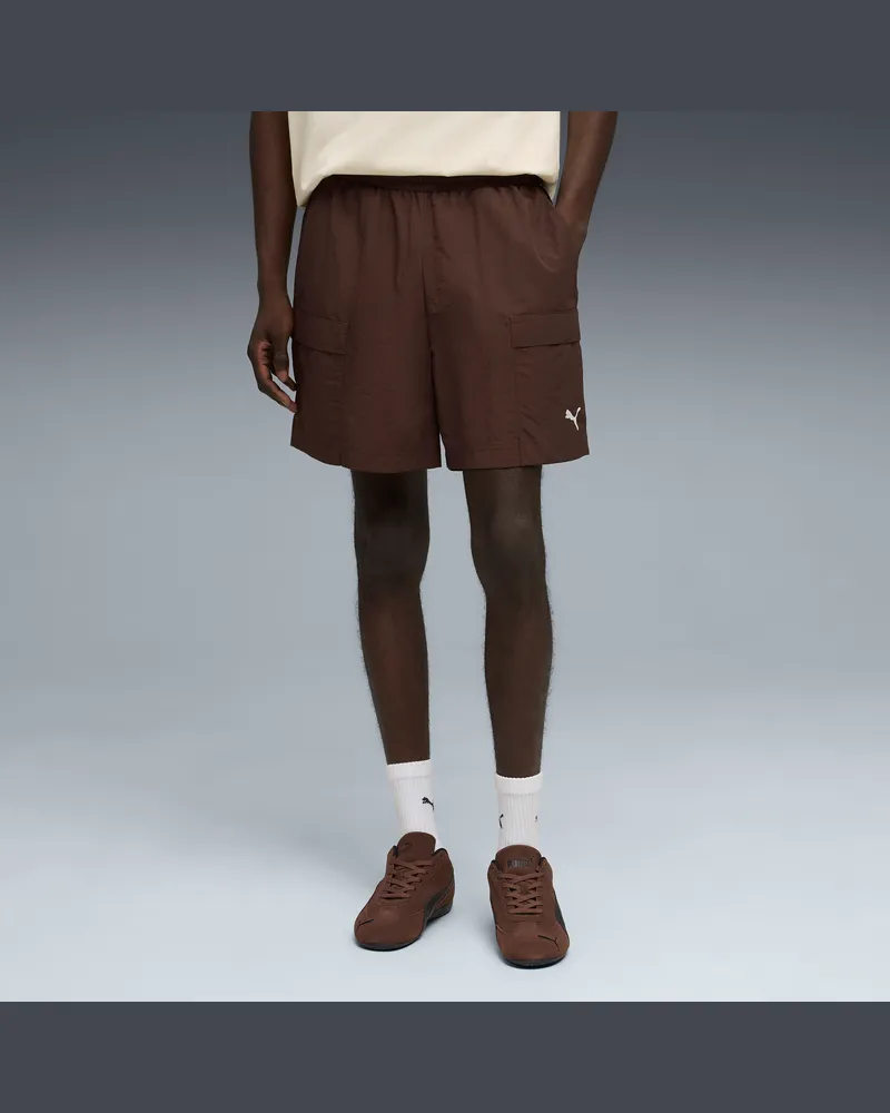 Puma WARDROBE ESS Relaxed 6" Cargoshorts Herren, Kleidung, Braun Braun