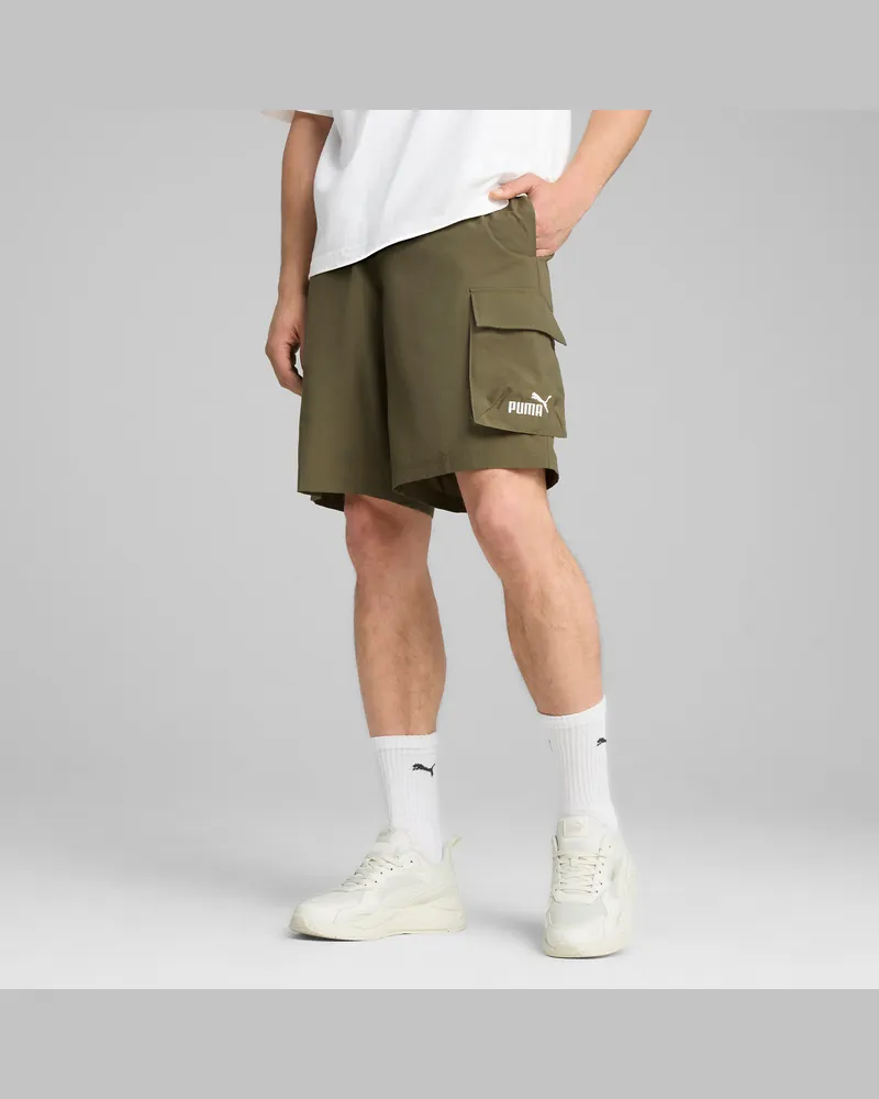 Puma Essentials No.1 Logo 9" Gewebte Cargoshorts Herren, Kleidung, Grün Grün