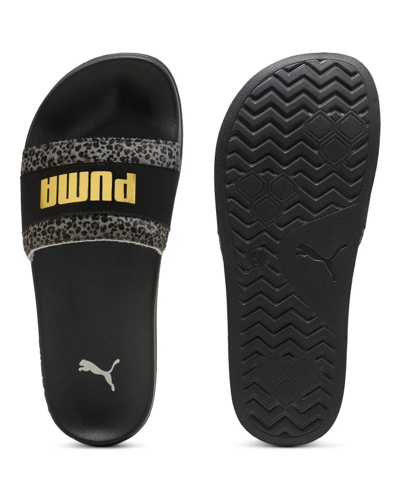 Puma Leadcat 2.0 Animal Flair Slides Damen, Schuhe, Schwarz Schwarz