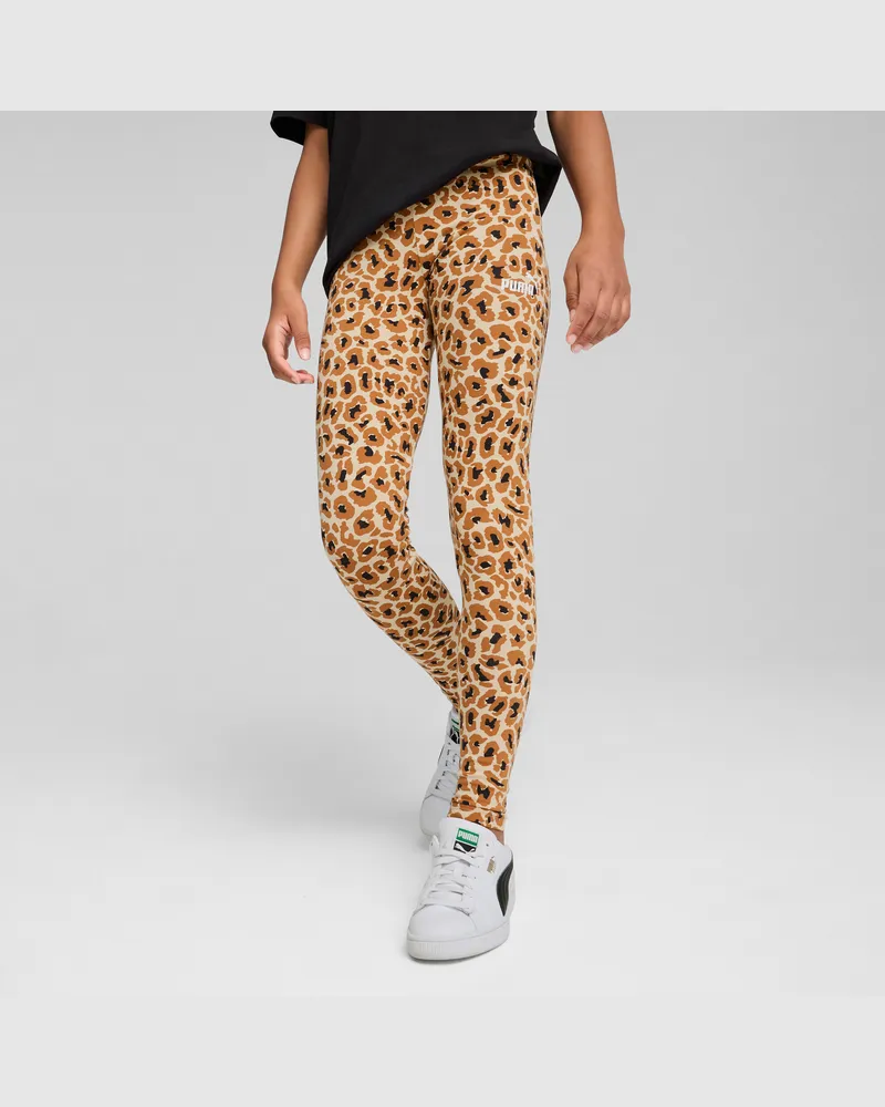 Puma Essentials Animal Leggings Teenager, Kleidung Beige