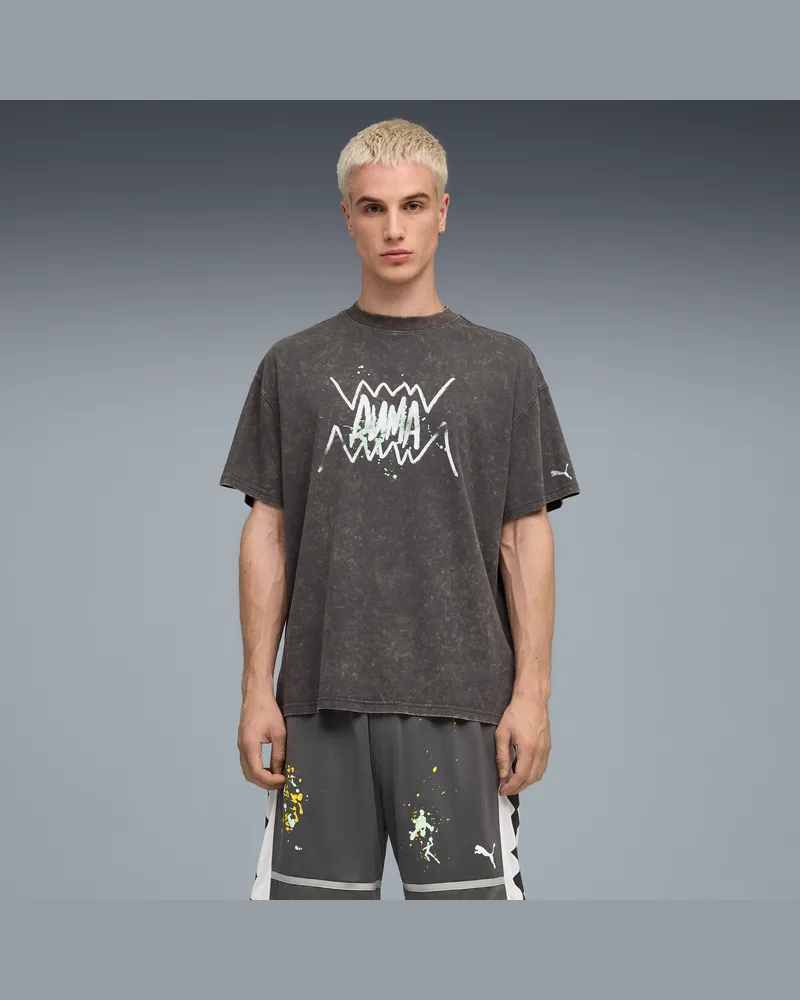 Puma Points In The Paint T-Shirt Unisex, Kleidung, Grau Grau