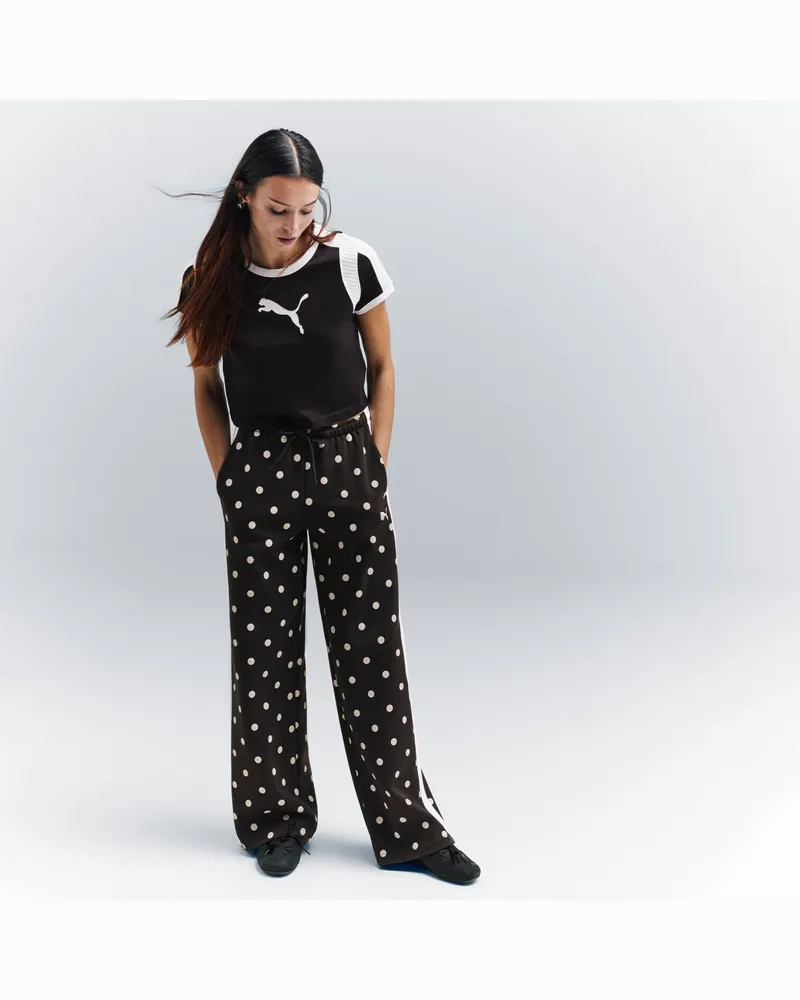 Puma T7 Polka Dots Strickhose Damen, Kleidung, Schwarz Schwarz