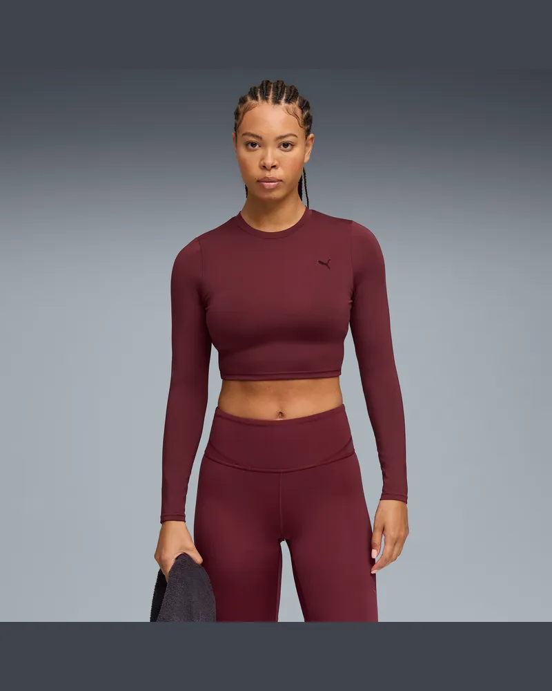 Puma SHAPE Cropped Langarm-Top Damen, Kleidung, Rot Rot