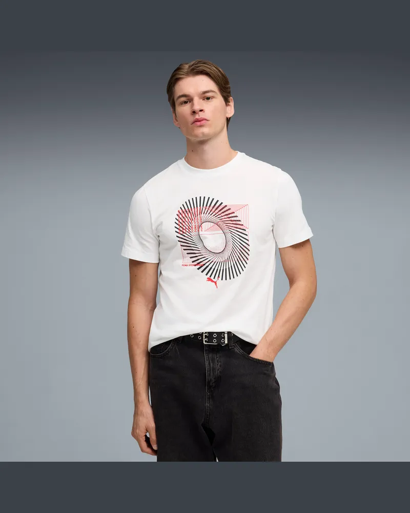 Puma Graphic Circular T-Shirt Herren, Kleidung, Weiß Weiß