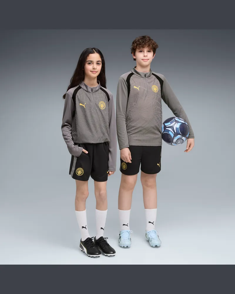 Puma Manchester City Trainingsshorts Teenager, Kleidung, Schwarz Schwarz