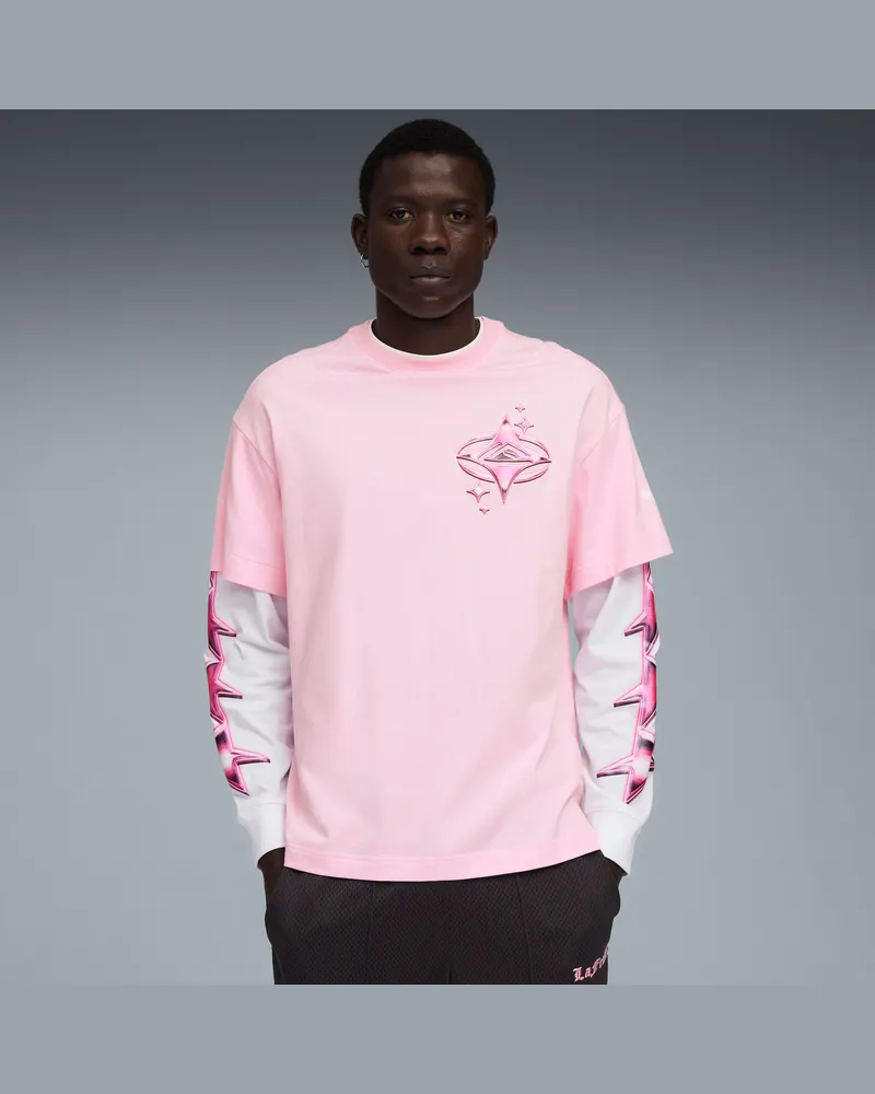 Puma LaFrancé HEEM Rosa Langarmshirt Herren, Kleidung Rosa