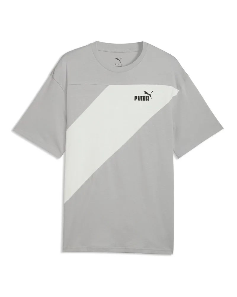 Puma POWER Colorblock T-Shirt Herren, Kleidung, Grau Grau