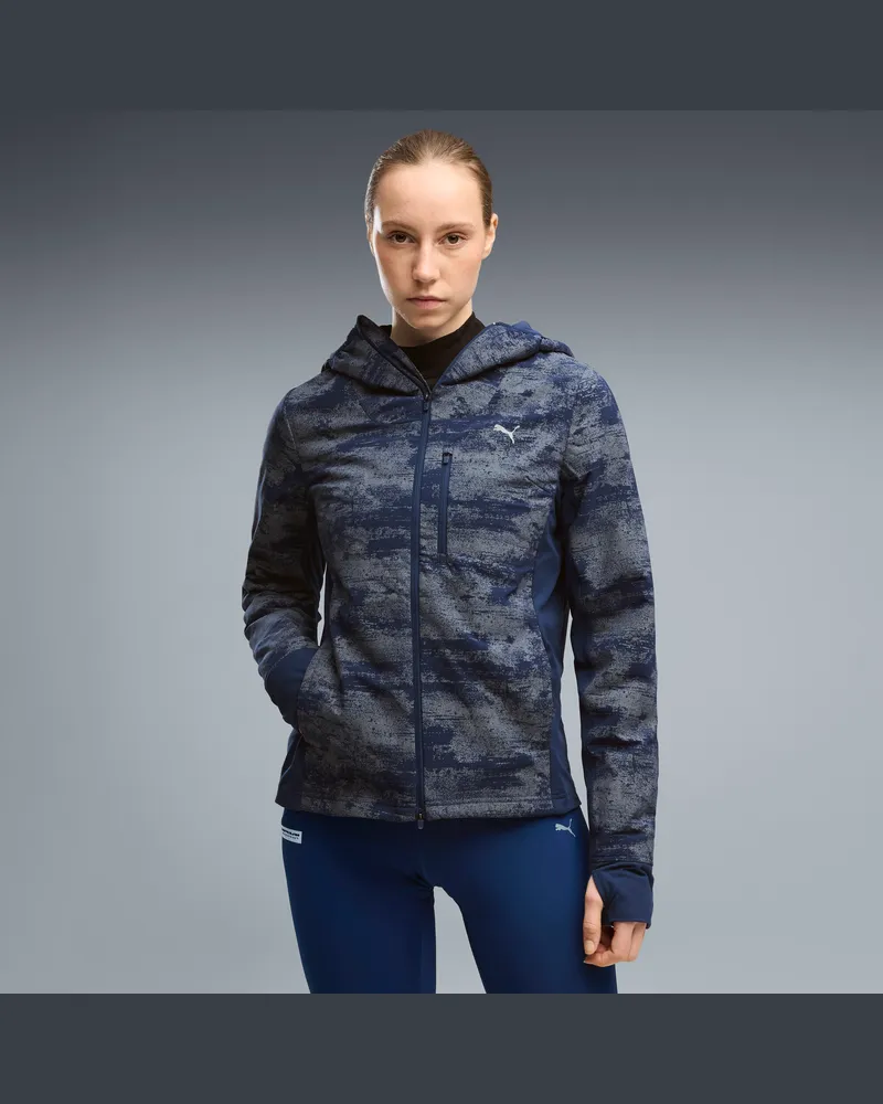Puma Run Brightstride Bedruckte Jacke mit PrimaLoft® Isolierung Damen, Kleidung, Blau Blau