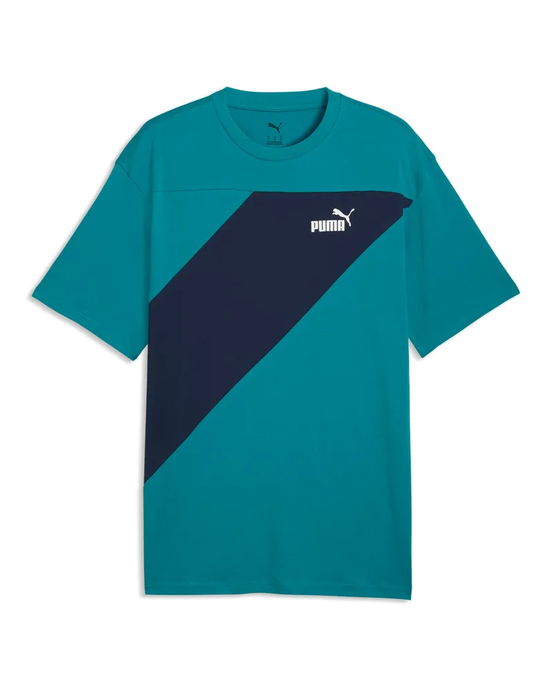 Puma POWER Colorblock T-Shirt Herren, Kleidung, Grün Grün