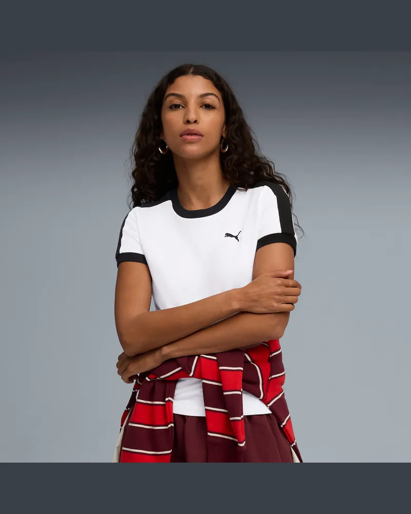 Puma T7 Slim T-Shirt Damen, Kleidung, Weiß Weiß
