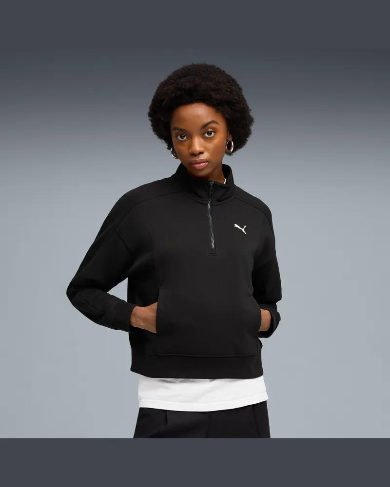 Puma Class Relaxed Sweatshirt Damen, Kleidung, Schwarz Schwarz