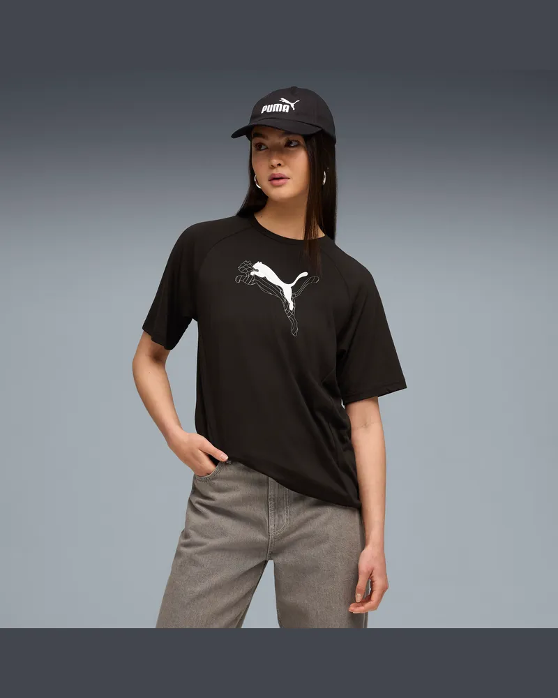 Puma Evostripe Relaxed Graphic T-Shirt Damen, Kleidung, Schwarz Schwarz