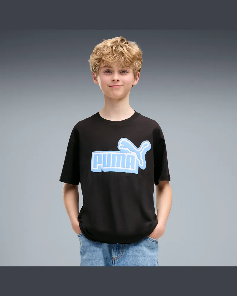 Puma Essentials Logo Lab Relaxed Graphic T-Shirt Teenager, Kleidung, Schwarz Schwarz