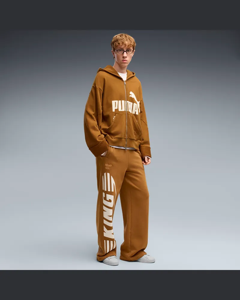Puma KING Oversized Jogginghose Herren, Kleidung, Braun Braun
