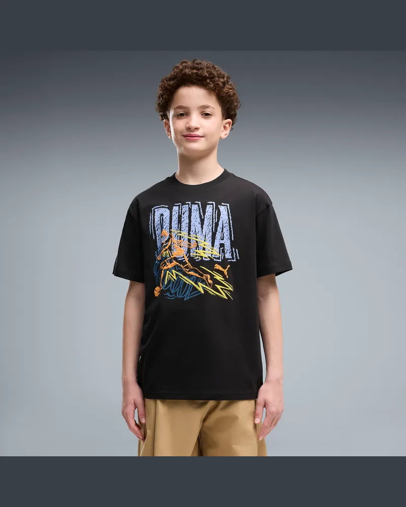 Puma Graphics Relaxed Sports T-Shirt Teenager, Accessoires, Schwarz Schwarz