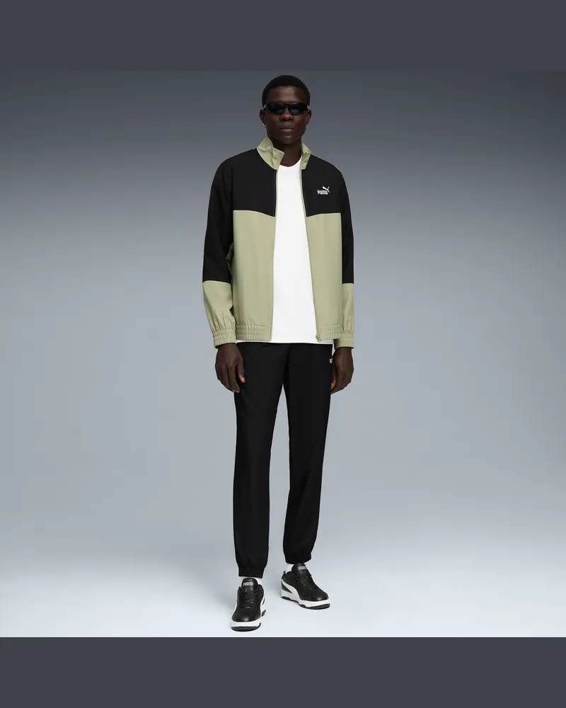 Puma Gewebter Colourblock Trainingsanzug Herren, Kleidung, Grün Grün