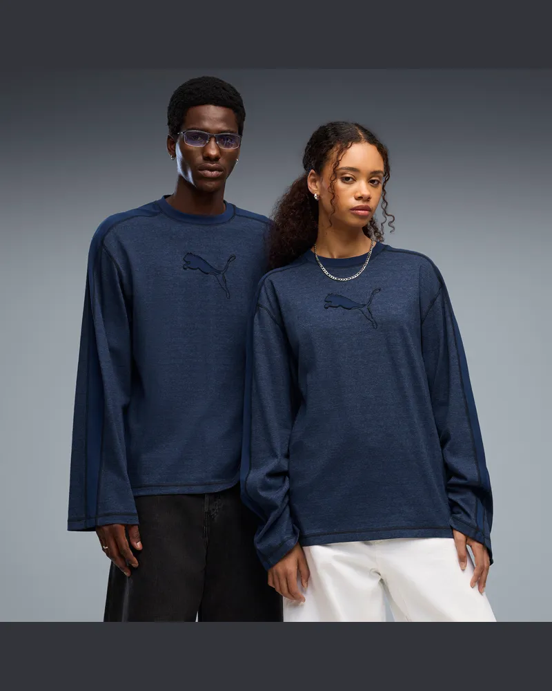 Puma T7 Langarmshirt Unisex, Kleidung, Blau Blau