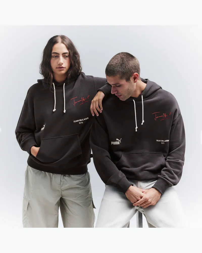 Puma McLAREN RACING James Hunt Graphic Hoodie Unisex, Kleidung, Grau Grau