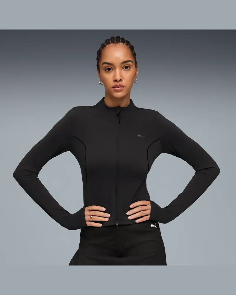 Puma TECH SENSE Slim Trainingsjacke Damen, Kleidung, Schwarz Schwarz