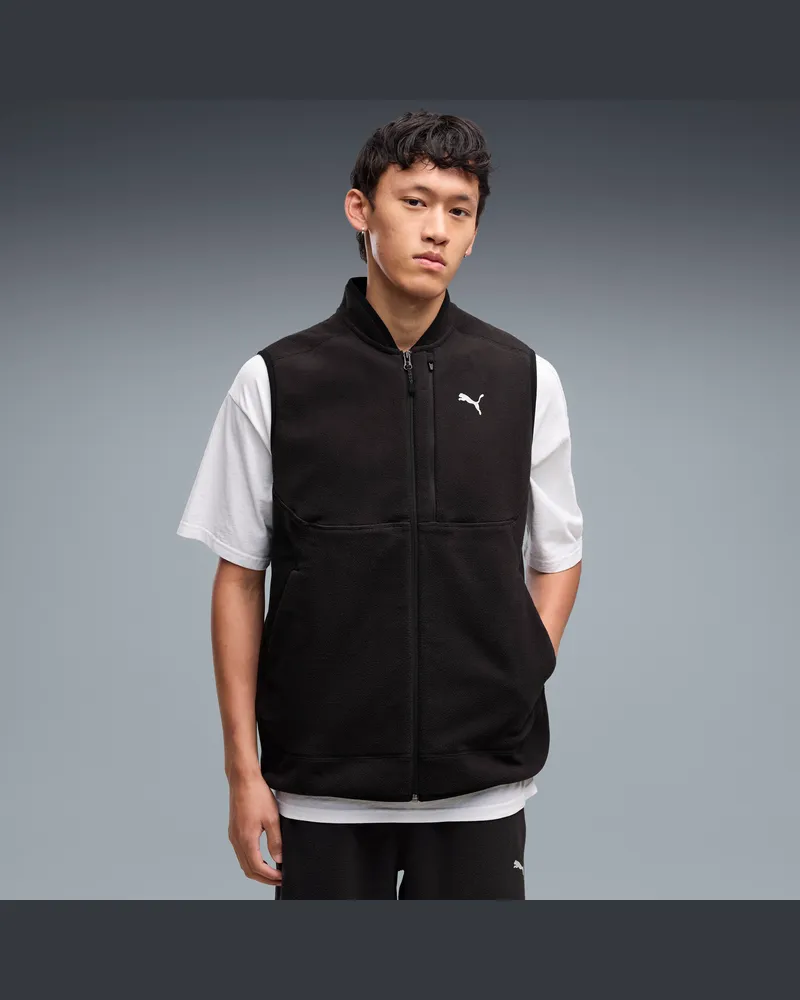 Puma TECH Polarfleece Weste Herren, Kleidung, Schwarz Schwarz