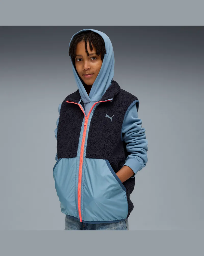 Puma Hybrid Sherpa Weste Teenager, Kleidung, Blau Blau