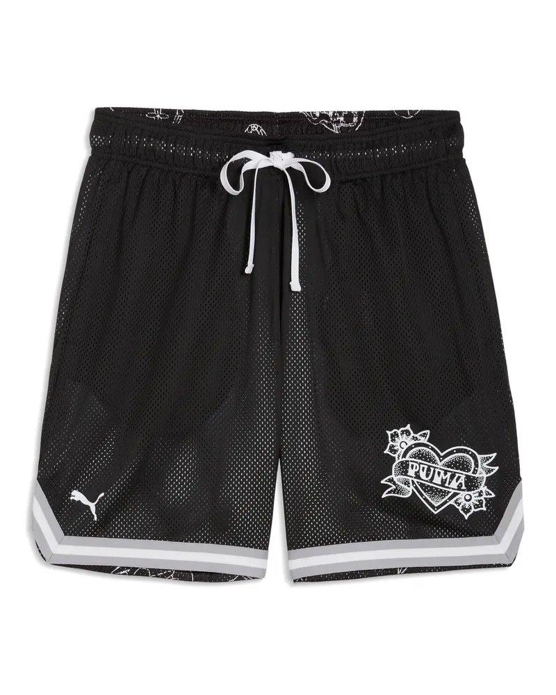Puma Swish N' Ink 7" Wendbare Strickshorts Herren, Accessoires, Schwarz Schwarz