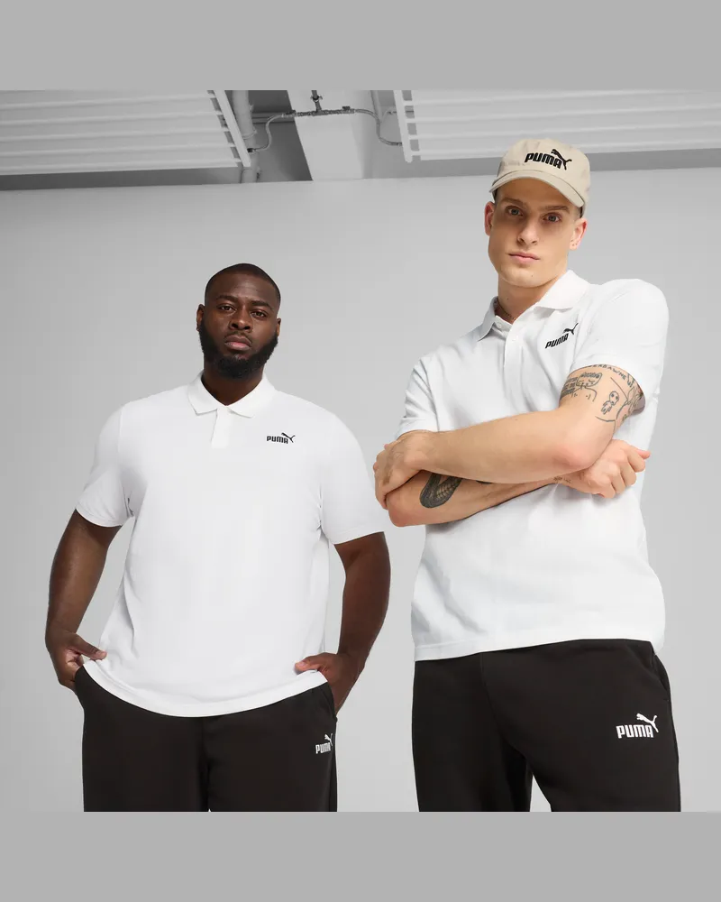 Puma Essentials No. 1 Logo Pique-Poloshirt Herren, Kleidung, Weiß Weiß