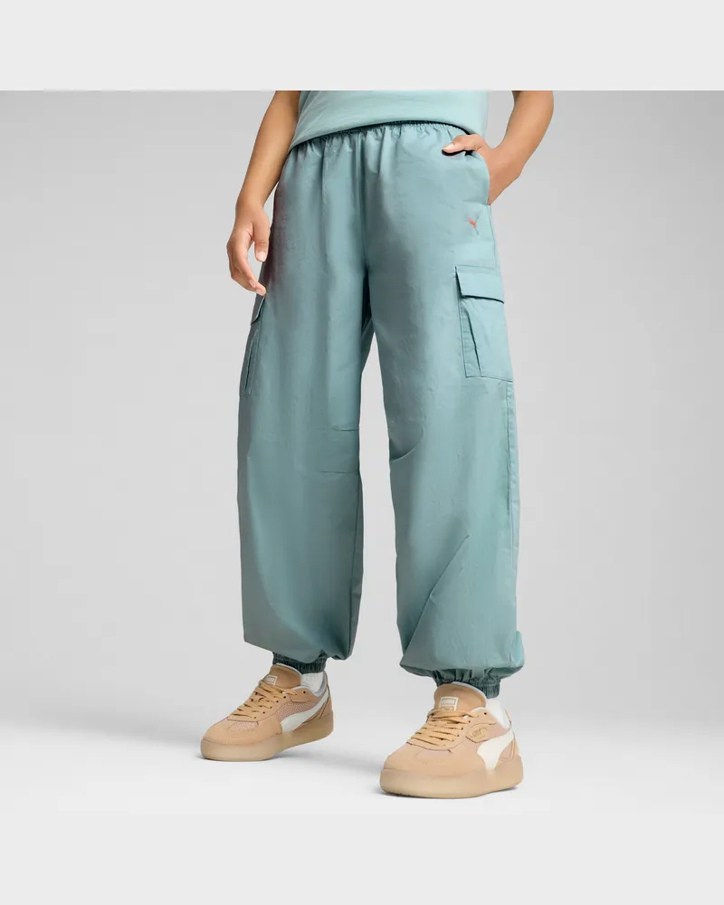 Puma BUTTERFLY VIBE Cargohose Teenager, Kleidung, Grün Grün